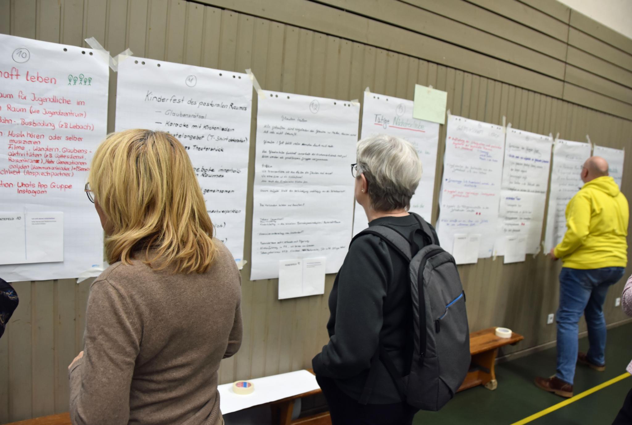 Auf 17 Flipcharts schrieben die Haupt- und Ehrenamtlichen ihre Vorschläge.