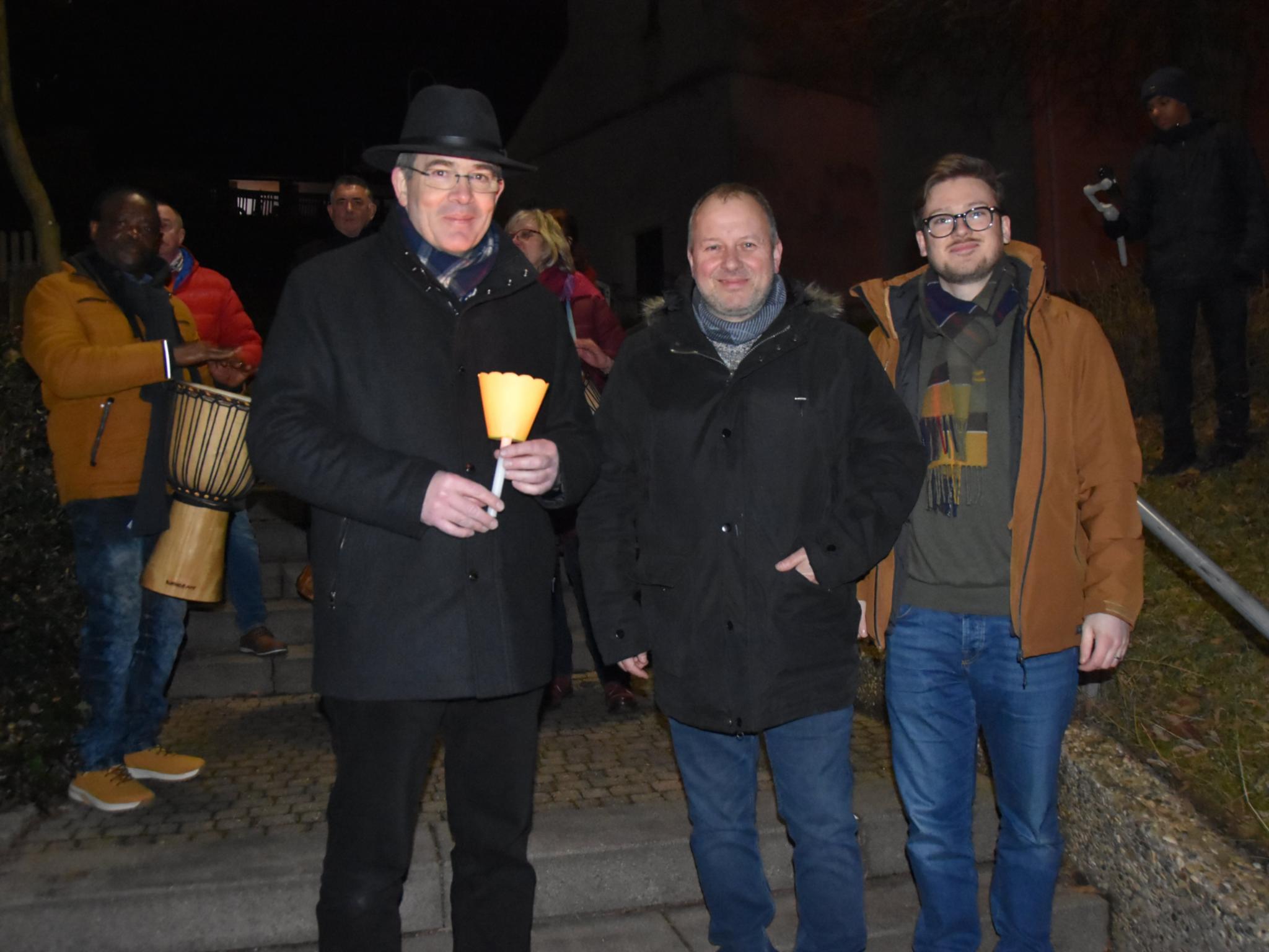 Die Organisatoren: Dekan Pfarrer Achim Thieser, Ortsvorsteher Frank Klein und der evangelische Pfarrer Daniel Storb.