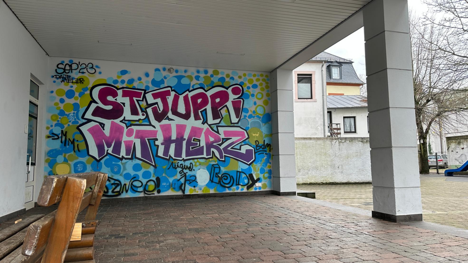 Graffito auf dem Schulhof