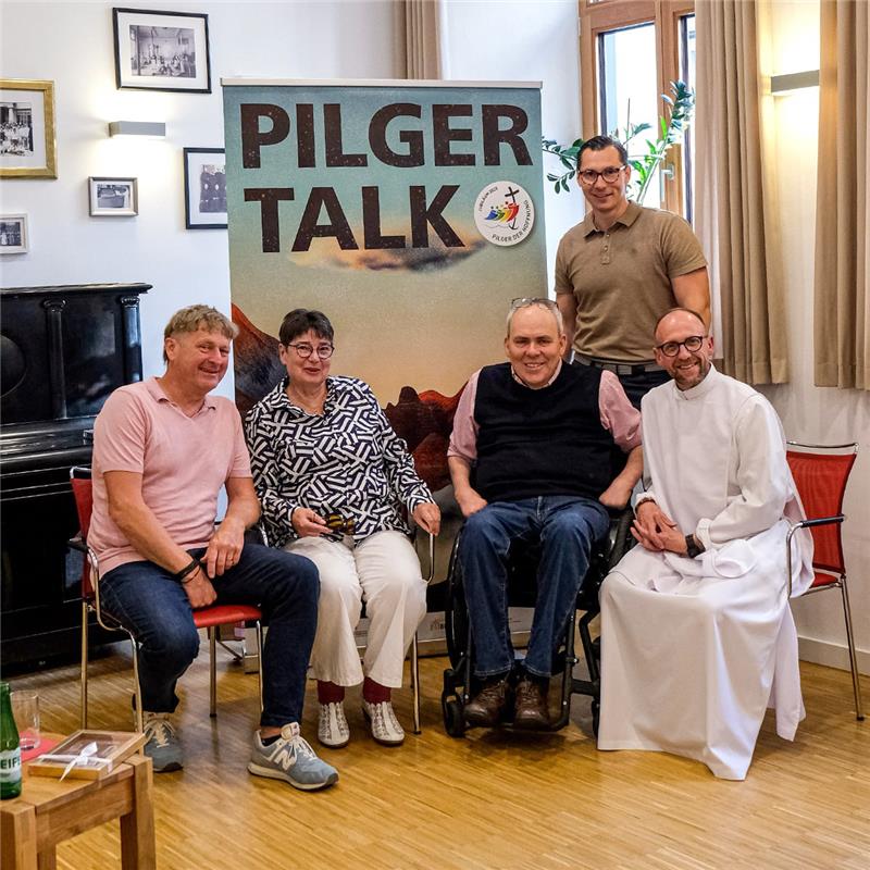 Pilgertalk: Jörg Fischer, Birgit Heinrich, Martin Ramb, Thomas Becker, Bruder Antonius