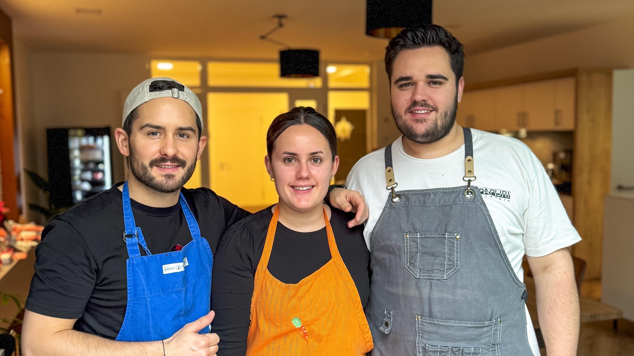 Für das Koch-Team bestehend aus Tim Maur sowie Lucy und Justin Ströder war die Zubereitung des Menüs eine ganz besondere Erfahrung.