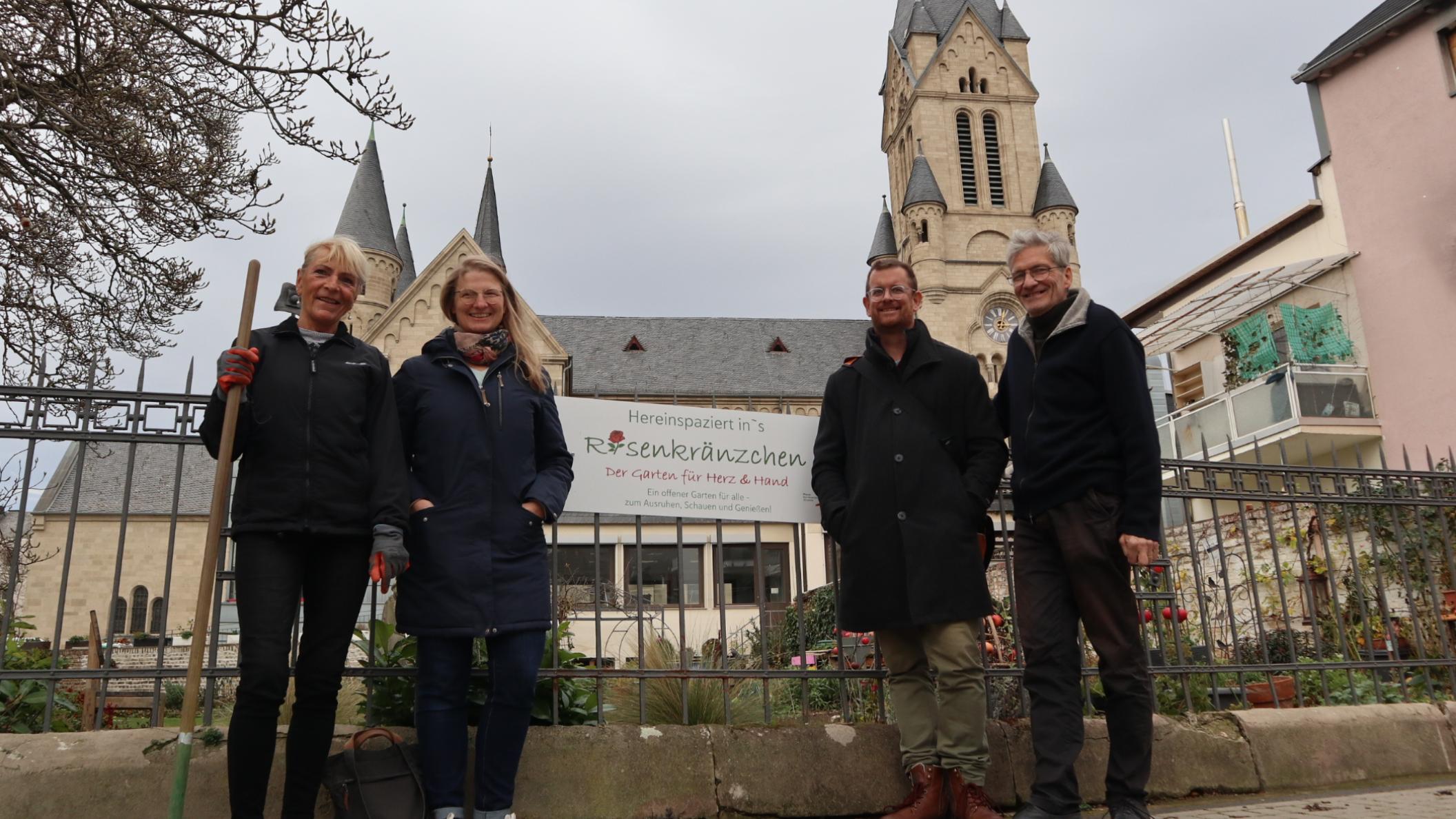 Das Team vom Rosenkränzchen: Ina Stumme, Elisabeth Zenner, Oliver Serwas und Robert Hucho