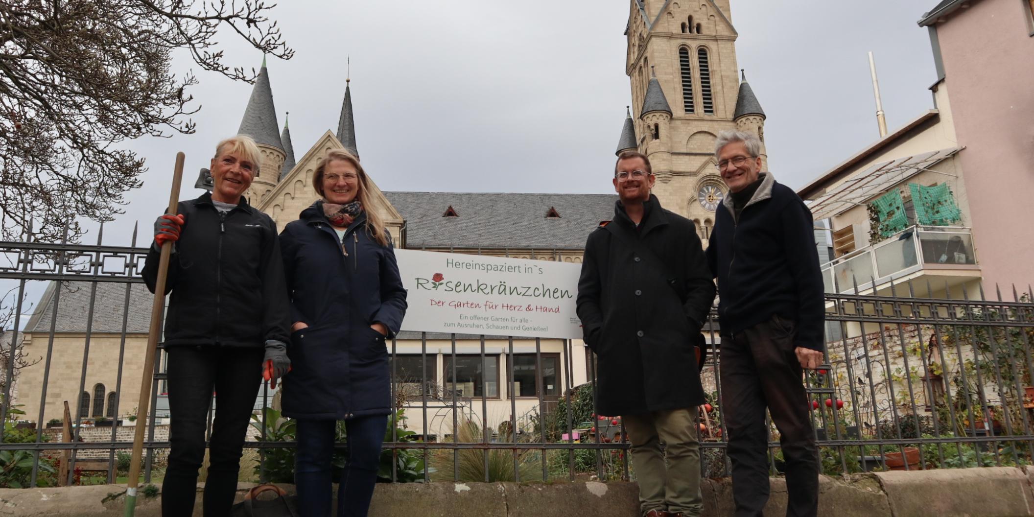 Das Team vom Rosenkränzchen: Ina Stumme, Elisabeth Zenner, Oliver Serwas und Robert Hucho