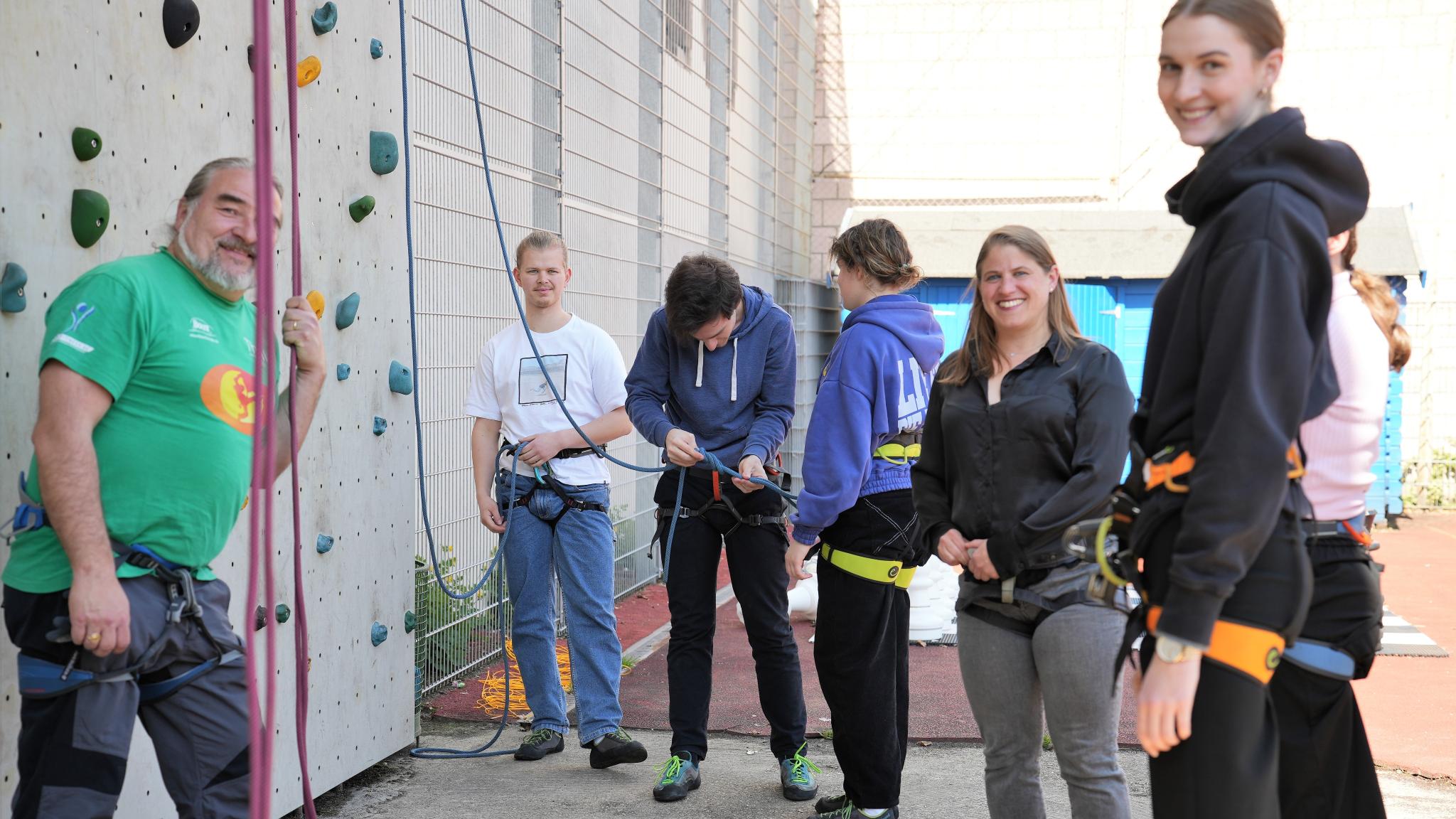 Beim Kletterworkshop im Mergener Hof.