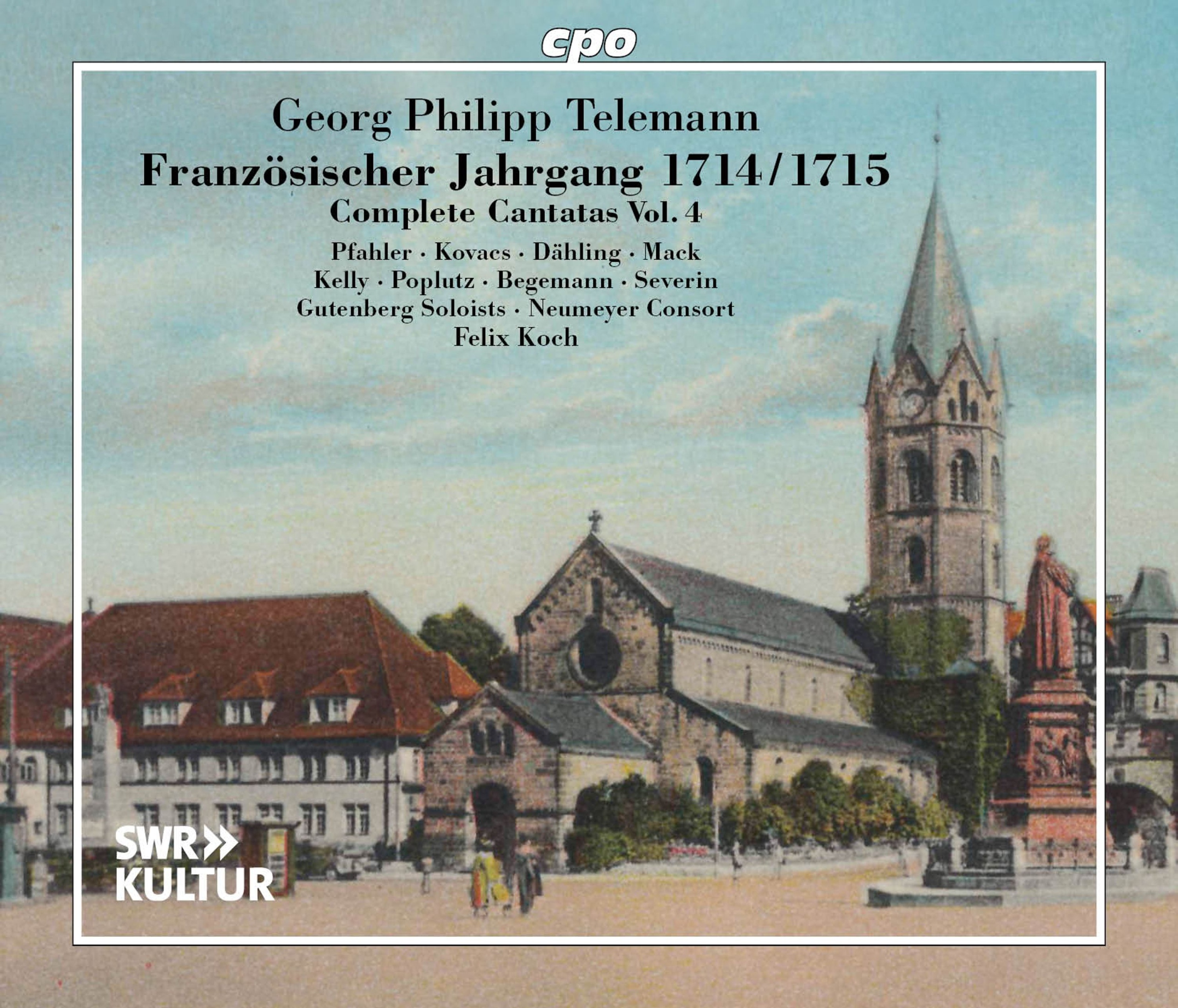 Telemann: Kantaten – Französischer Jahrgang 1714/1715 Vol. 4; Gutenberg Soloists, Neumeyer Consort, Felix Koch (2022/23); cpo 2 CDs 761203543922.