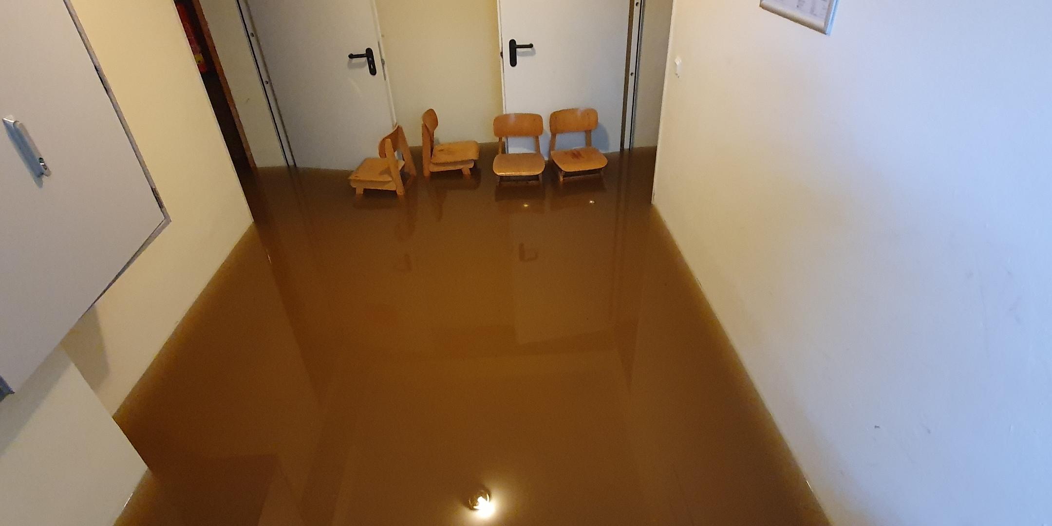 Hochwasser in der katholischen Kita St. Johannes Wellesweiler.