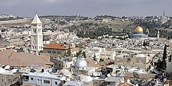 Jerusalem: Blick vom Ölberg auf die Altstadt