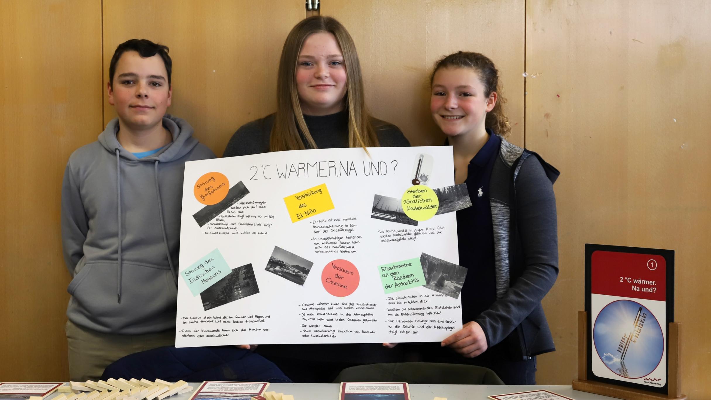 Laura Britten, Lena Wächter, Matthias Berens – Schüler der neunten Klasse der St. Maximin-Schule Trier.