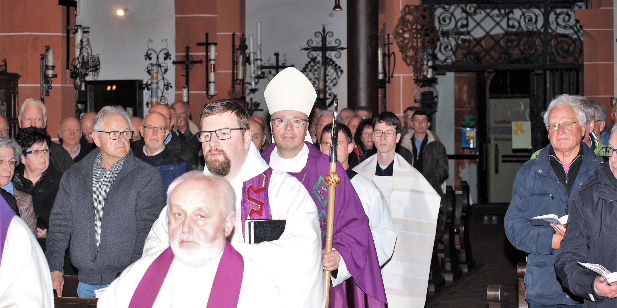 Gottesdienst mit Bischof: Die Heilige Messe in der Klausener Wallfahrtskirche ist traditionell Höhepunkt und Abschluss der Männerwallfahrt.