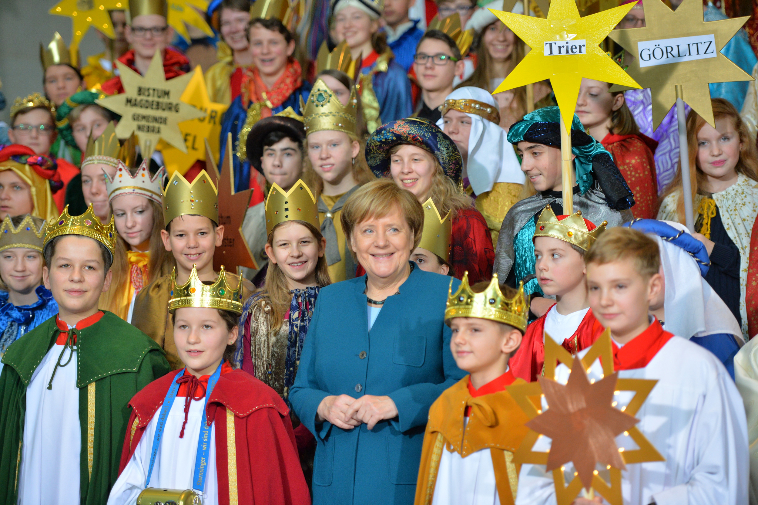 Merkel sang mit den Kindern das Abschlusslied