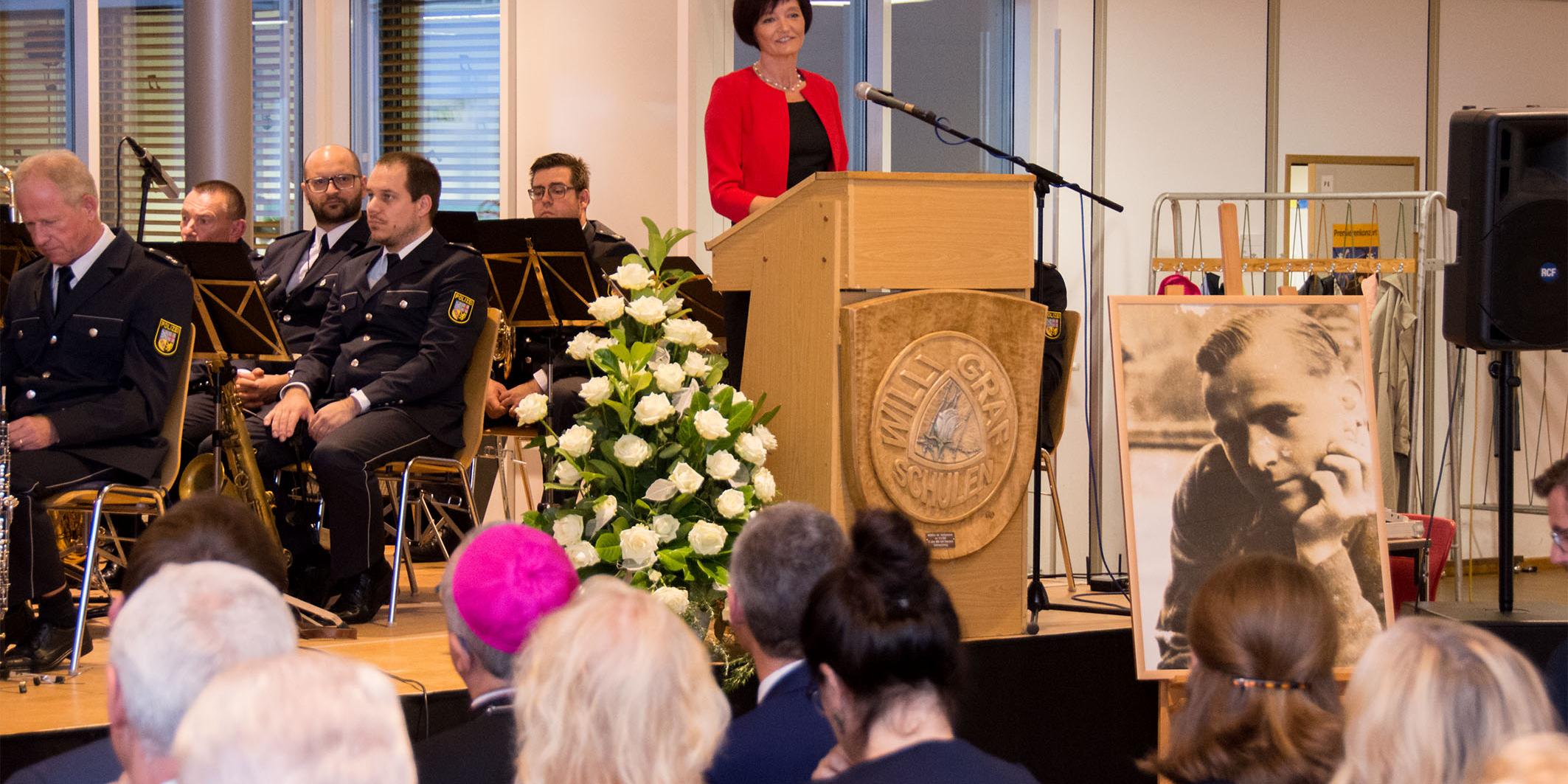 Katja Göbel, Leiterin des Katholischen Büros im Saarland begrüßte die zahlreichen Gäste zum Willi-Graf-Empfang 2018.