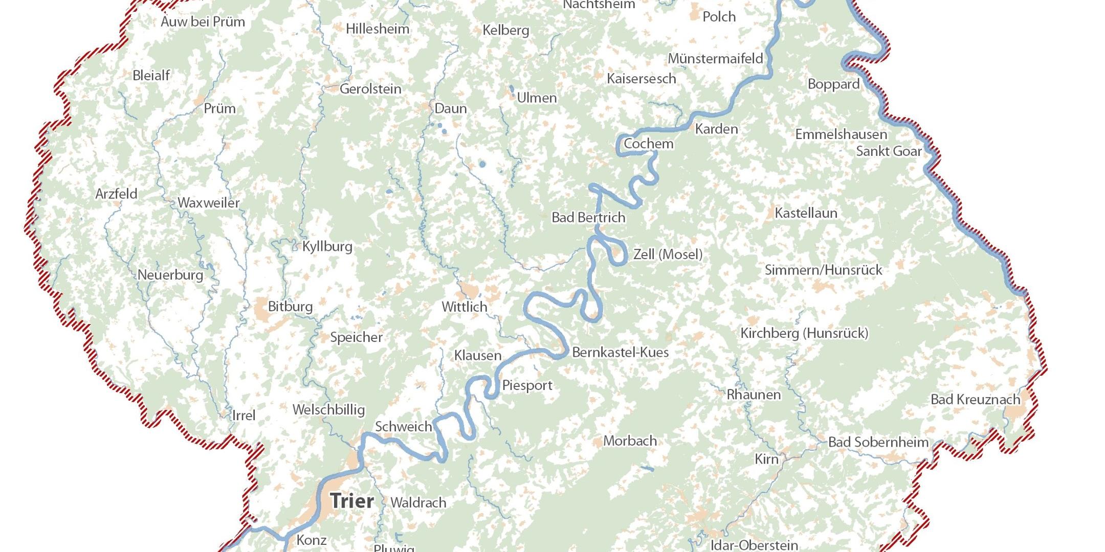 Karte des Bistums Trier
