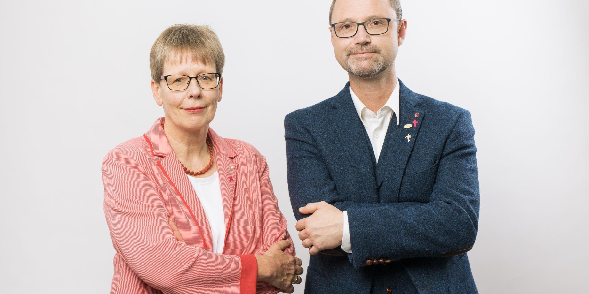 Ulrike Göken-Huismann und Andreas Paul bilden als Tandem die Geistliche Leitung (Foto: kfd/Kay Herschelmann)