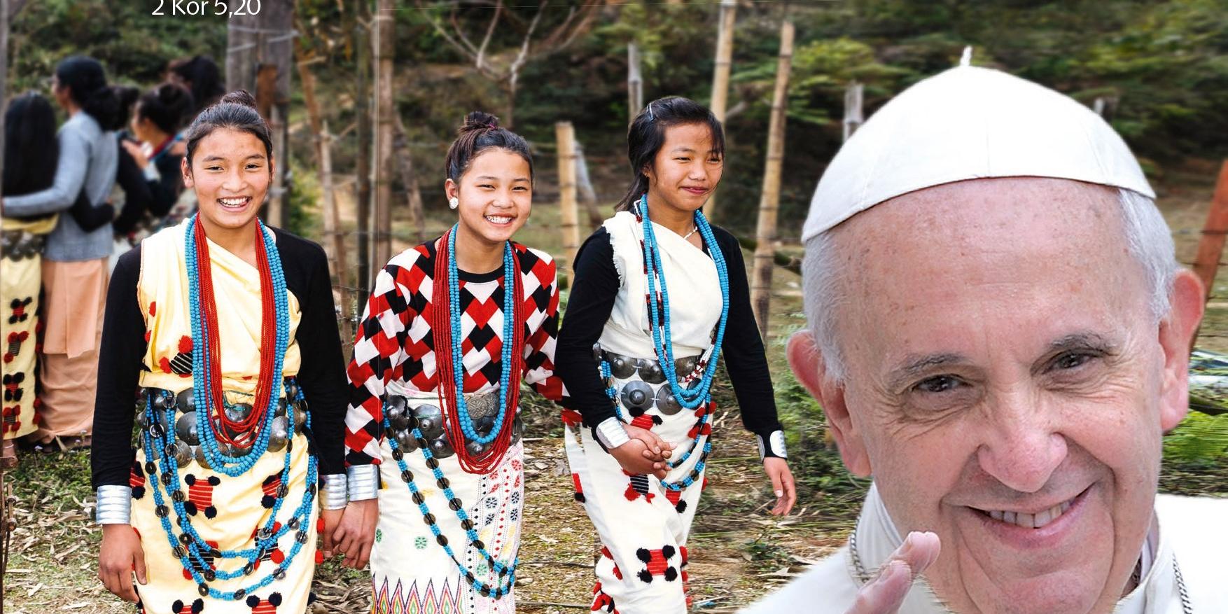 Plakat Weltmissionssonntag 2019, Papst grüßt
