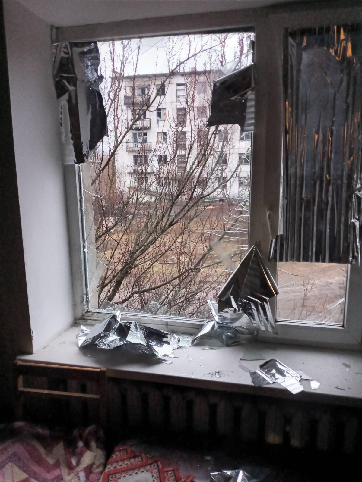 Zerstörte Häuser in Donetsk (Foto: Caritas international)